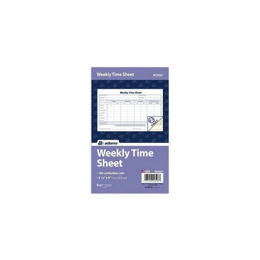 TOPS Hr Forms<™ Carbonless Weekly Time Sheet, 2-Part, 100/Pack (NC9507)