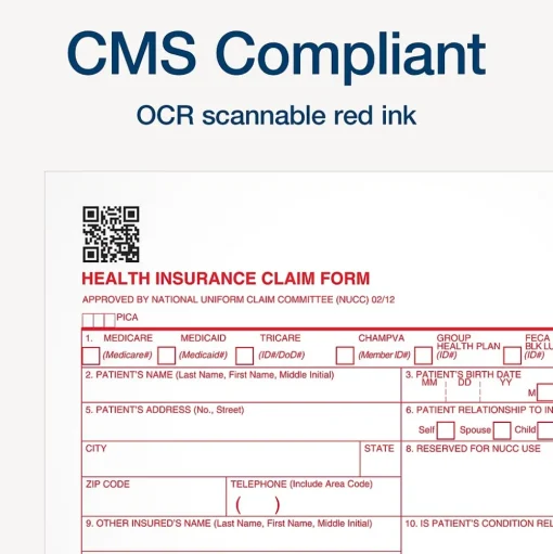 TOPS Medical Forms<CMS-1500 Health Insurance Claims, 500/Pack (TOP 50126RV)