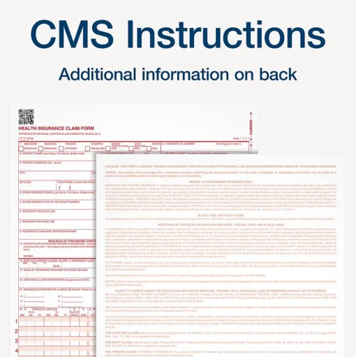 TOPS Medical Forms<CMS-1500 Health Insurance Claims, 500/Pack (TOP 50126RV)