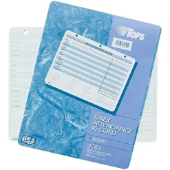 TOPS Hr Forms<® Daily Attendance Record, Ruled, 1-Part, White, 11" x 8 1/2", 50/Pk 93284)