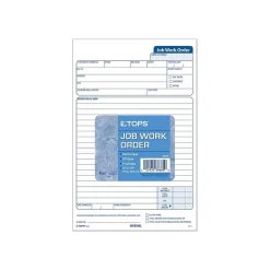 TOPS Business Forms<Job 3-Part Carbonless Work Orders, 8.62"L x 5.67"W, 50 Sets/Book (3868)
