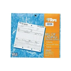TOPS Business Forms<3-Part Carbonless Bill of Lading, 8.5"L x 7"W, 50 Sets/Book (3841)