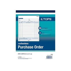 TOPS Business Forms<3-Part Carbonless Purchase Requisitions, 8.38"L x 10.69"W, 50 Sets/Book (46147)