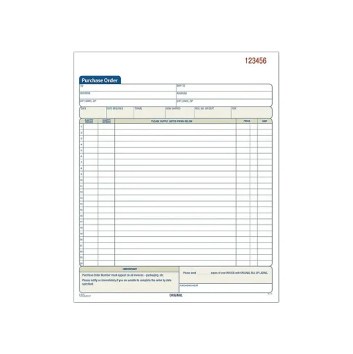 TOPS Business Forms<3-Part Carbonless Purchase Requisitions, 8.38"L x 10.69"W, 50 Sets/Book (46147)