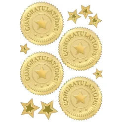 Trend Enterprises Awards & Certificates<TREND 2" Congratulations (Gold) Award Seals Stickers (T-74011-6)