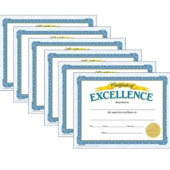 Trend Enterprises Awards & Certificates<TREND Certificate of Excellence Classic Certificates, 30/Pack, 6/Bundle (T-11301-6)
