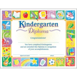 Trend Enterprises Awards & Certificates<TREND Classic Kindergarten Diploma, 30 Per Pack, 6 Packs (T-17002-6)