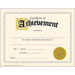 Trend Enterprises Awards & Certificates<Achievement Certificates, 8.5" x 11", Multicolor, 6/Bundle (T-2562-6)