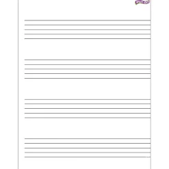 Trend Enterprises Dry Erase<Trend Music Staff Wipe-Off Chart Laminated Paper Dry-Erase Whiteboard, 17" x 22", 6/Pack (T-27304-6)
