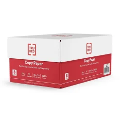 TRU RED Copy Paper<8.5" x 11" Copy Paper, 20 lbs., 92 Brightness, 500 Sheets/Ream, 8 Reams/Carton (TR59702)