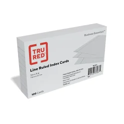 TRU RED Index Cards<™ 3" x 5" Index Cards, Lined, Gray, 100/Pack (TR51014)
