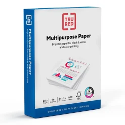 TRU RED Multipurpose Paper<™ 8.5" x 11" Multipurpose Paper, 20 lbs., 96 Brightness, 500 Sheets/Ream (TR56961)