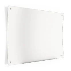 TRU RED Dry Erase<™ Ergonomic Curved Magnetic Glass Dry-Erase Whiteboard, 4' x 3' (TR62094)