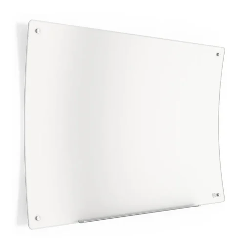 TRU RED Dry Erase<™ Ergonomic Curved Magnetic Glass Dry-Erase Whiteboard, 4' x 3' (TR62094)