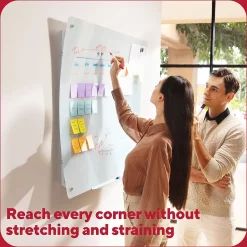 TRU RED Dry Erase<™ Ergonomic Curved Magnetic Glass Dry-Erase Whiteboard, 4' x 3' (TR62094)