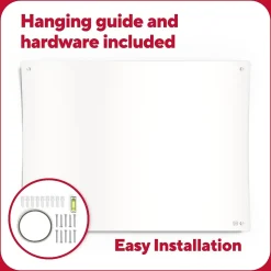 TRU RED Dry Erase<™ Ergonomic Curved Magnetic Glass Dry-Erase Whiteboard, 4' x 3' (TR62094)