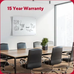 TRU RED Dry Erase<™ Ergonomic Curved Magnetic Glass Dry-Erase Whiteboard, 4' x 3' (TR62094)