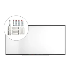 TRU RED Dry Erase<™ Magnetic Porcelain Dry Erase Board, Black Frame, 8' x 4' (TR61191)
