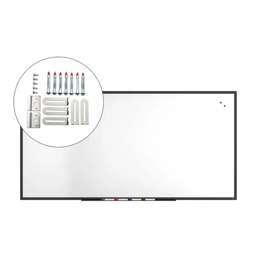 TRU RED Dry Erase<™ Magnetic Porcelain Dry Erase Board, Black Frame, 8' x 4' (TR61191)
