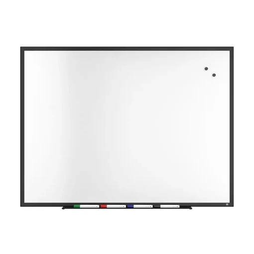 TRU RED Dry Erase<™ Magnetic Steel Dry Erase Board, Black Frame, 4' x 3' (TR61181)
