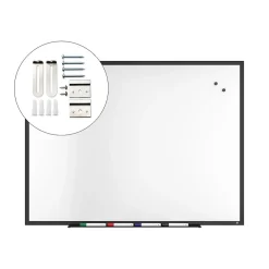 TRU RED Dry Erase<™ Magnetic Steel Dry Erase Board, Black Frame, 4' x 3' (TR61181)