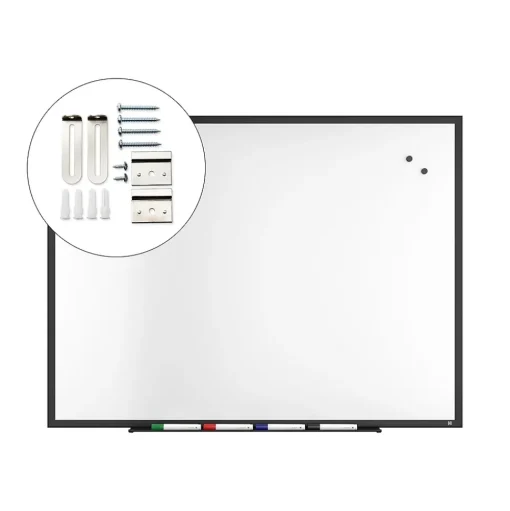 TRU RED Dry Erase<™ Magnetic Steel Dry Erase Board, Black Frame, 4' x 3' (TR61181)