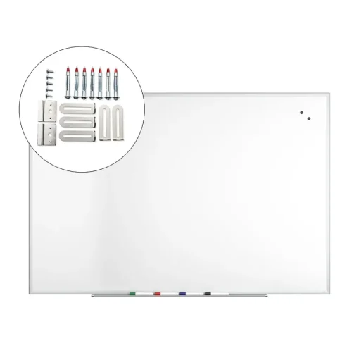 TRU RED Dry Erase<™ Magnetic Steel Dry Erase Board, Satin Frame, 6' x 4' (TR61177)