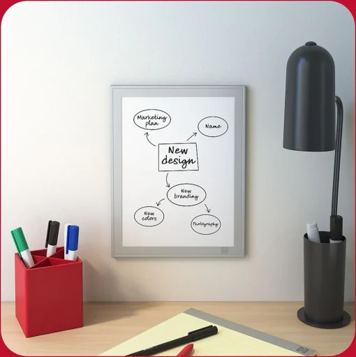 TRU RED Dry Erase<Melamine Dry-Erase Whiteboard, Aluminum Frame, 8.5" x 11" (TR62580)