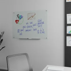 TRU RED Dry Erase<™ Tempered Glass Dry Erase Board, Frosted, 4' x 3' (TR61199)
