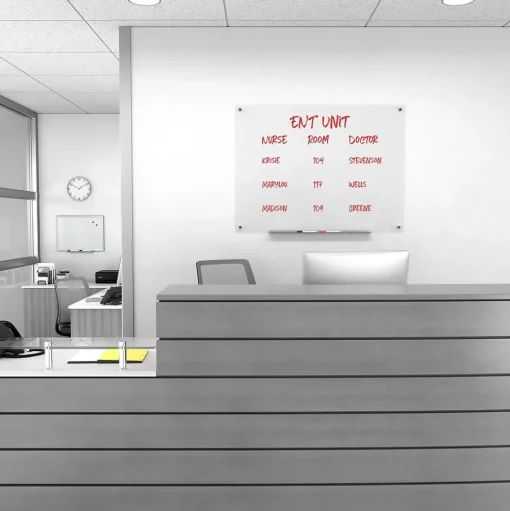 TRU RED Dry Erase<™ Tempered Glass Dry Erase Board, Frosted, 4' x 3' (TR61199)