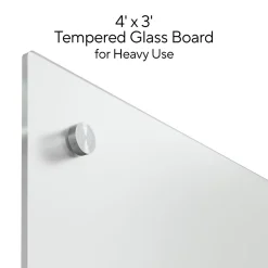 TRU RED Dry Erase<™ Tempered Glass Dry Erase Board, Frosted, 4' x 3' (TR61199)