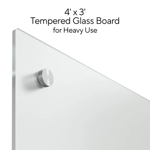 TRU RED Dry Erase<™ Tempered Glass Dry Erase Board, Frosted, 4' x 3' (TR61199)