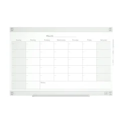 TRU RED Dry Erase<™ Templated Magnetic Glass Dry-Erase Whiteboard, 3' x 2' (TR62139)