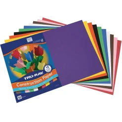 Tru-Ray Construction Paper<12" x 18" Construction Paper, Assorted Colors, 50 Sheets/Pack (P103063)