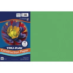 Pacon Construction Paper<Tru-Ray 12" x 18" Construction Paper, Festive Green, 50 Sheets (P103038)