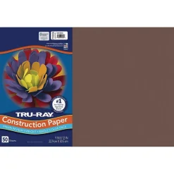 Pacon Construction Paper<Tru-Ray 12" x 18" Construction Paper, Dark Brown, 50 Sheets (P103056)