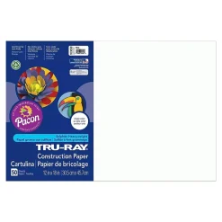 Pacon Construction Paper<Tru-Ray 12" x 18" Construction Paper, White, 50 Sheets (P103058)