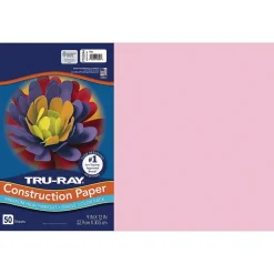 Tru-Ray Construction Paper<12" x 18" Construction Paper, Pink, 50 Sheets (P103044)