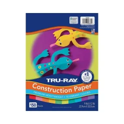 Tru-Ray Construction Paper<9" x 12" Construction Paper, Vibrant Assorted, 150 Sheets/Pack (P6685)