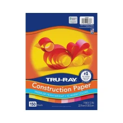 Tru-Ray Construction Paper<9" x 12" Construction Paper, Warm Assorted, 150 Sheets/Pack (P6686)