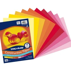 Tru-Ray Construction Paper<9" x 12" Construction Paper, Warm Assorted, 150 Sheets/Pack (P6686)