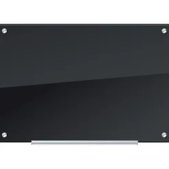 U Brands Dry Erase<Black Glass Dry Erase Board, Frameless, 35" x 23" (170U00-01)