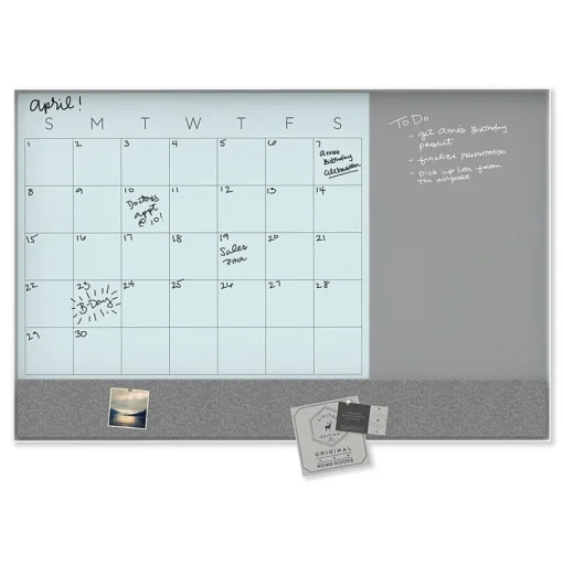 U Brands Dry Erase<Combination Dry-Erase Whiteboard, Aluminum Frame, 2' x 1.5' (3196U00-01)