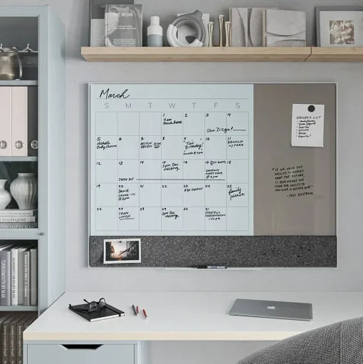 U Brands Dry Erase<Combination Dry-Erase Whiteboard, Aluminum Frame, 4' x 3' (3198U00-01)