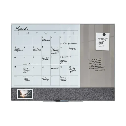 U Brands Dry Erase<Combination Dry-Erase Whiteboard, Aluminum Frame, 4' x 3' (3198U00-01)