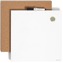 U Brands Dry Erase<Cork & Dry Erase Board Set, 1' x 1' (3888U00-01)
