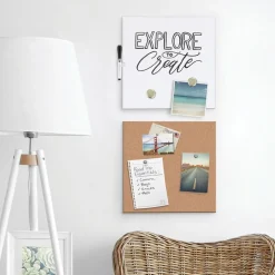 U Brands Dry Erase<Cork & Dry Erase Board Set, 1' x 1' (3888U00-01)