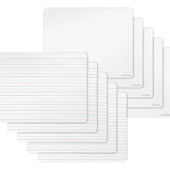 U Brands Dry Erase<Double Sided Dry Erase Student Boards, Ruled and Plain, 12" x 9", 10/Pack (483U00-01)