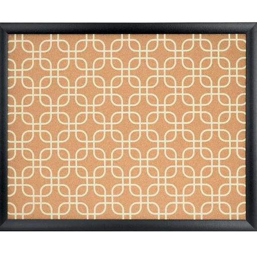 U Brands Bulletin<Fashion Cork Bulletin Board, 20" x 16", Black Frame (305U00-01)