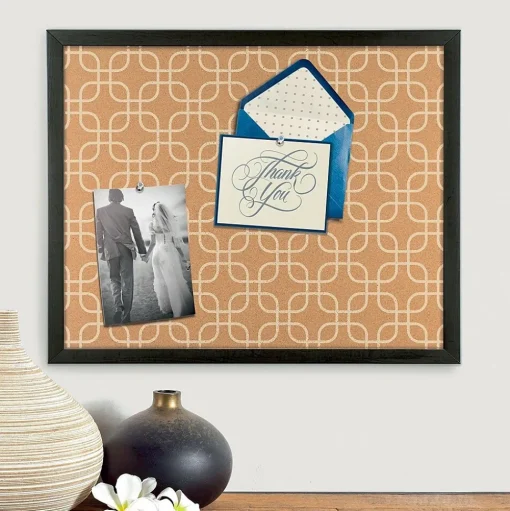 U Brands Bulletin<Fashion Cork Bulletin Board, 20" x 16", Black Frame (305U00-01)